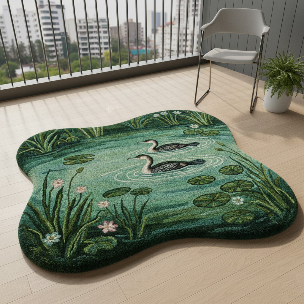 8x10Hand Tufted Wool Duck Pond Area Rug Handmade Designer Carpet by Kashi Carpet