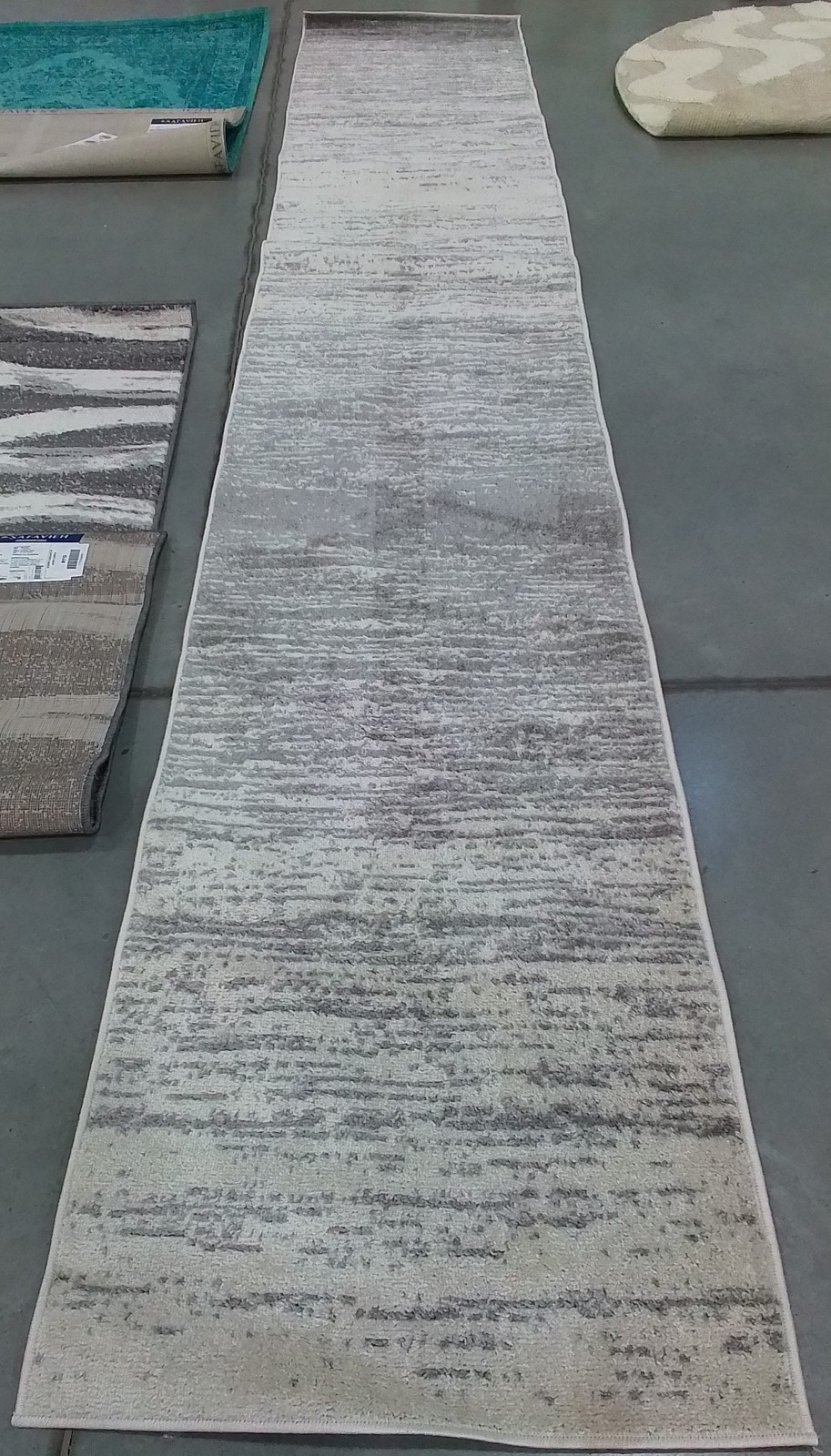 IVORY / SILVER 2′-6″ x 14′-0″ Stained Rug, Reduced Price 1172792863 ADR113B-214