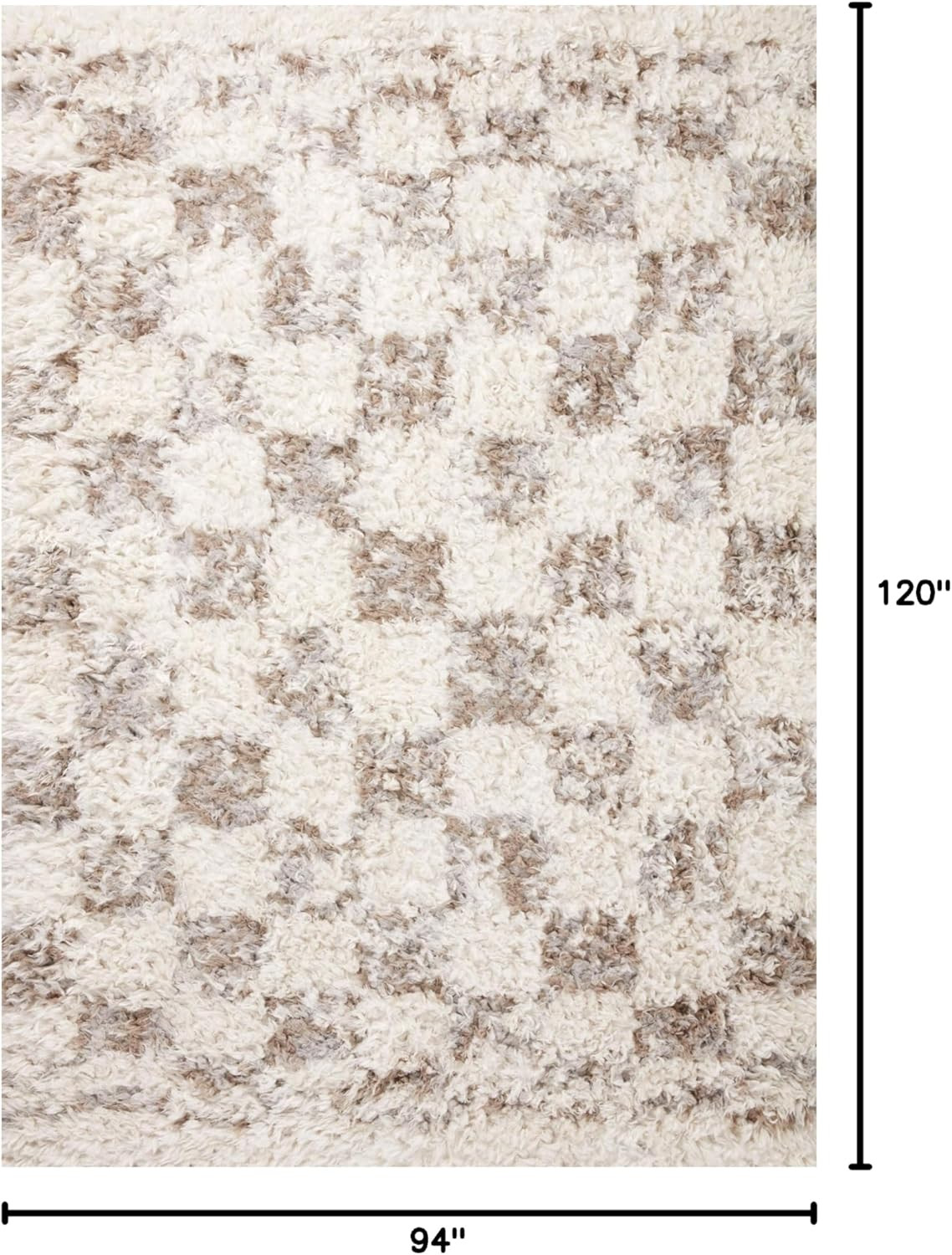 Ivory & Pebble 7’10” x 10′ Plush Moroccan Area Rug for High Traffic Areas
