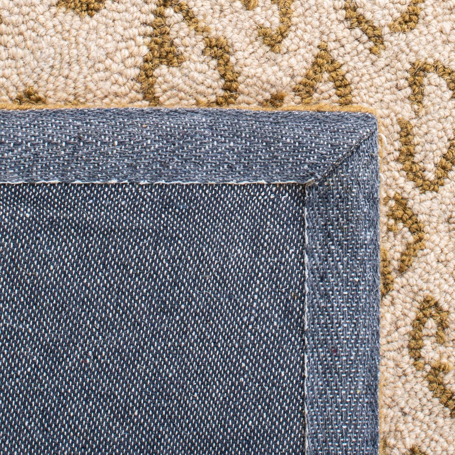 Chelsea Collection Hand-Hooked Wool Area Rug, 5’3″ x 8’3″, Ivory Leopard