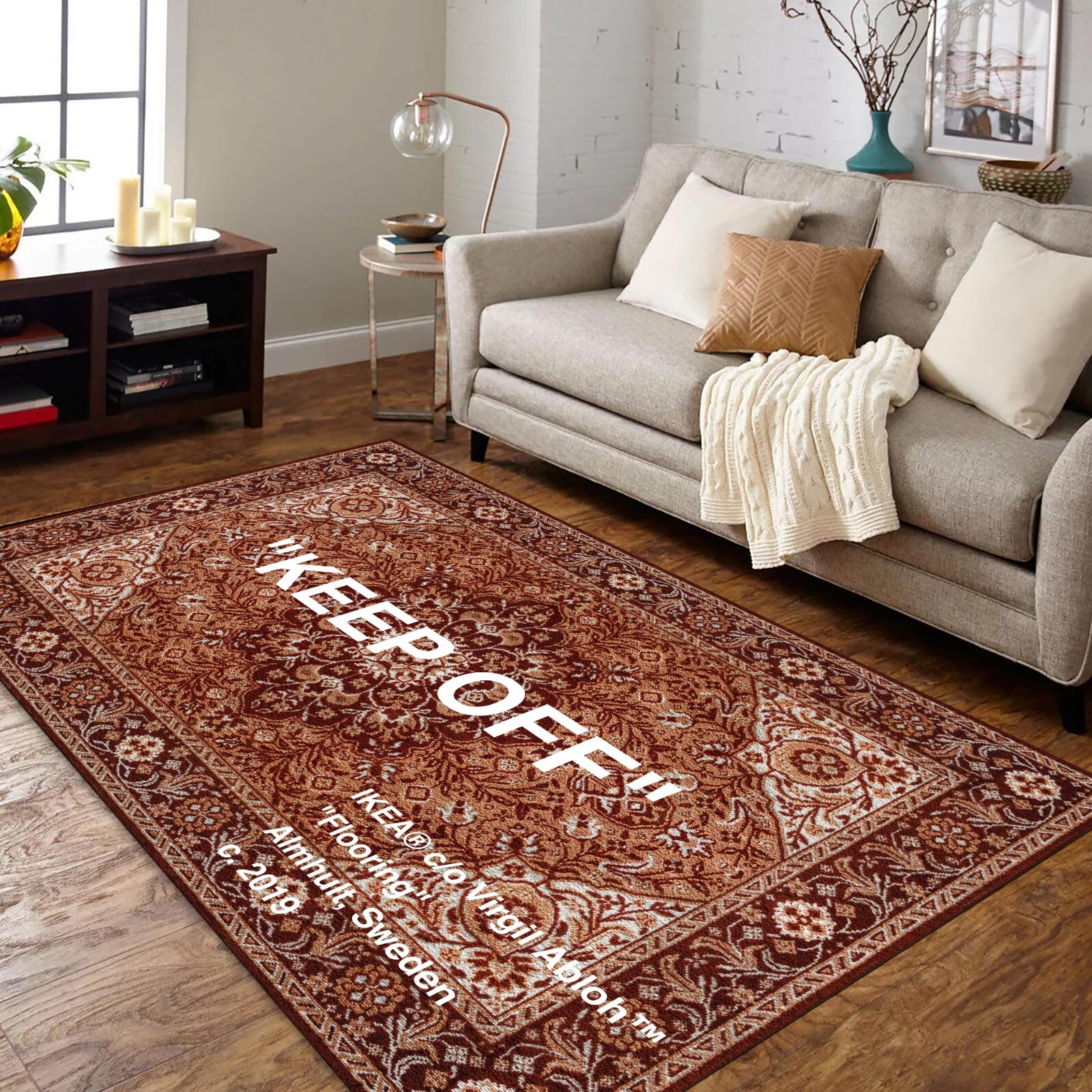 Traditional Oriental Keep Off Area Rug, Off White Living Room Rug, Popular Rug