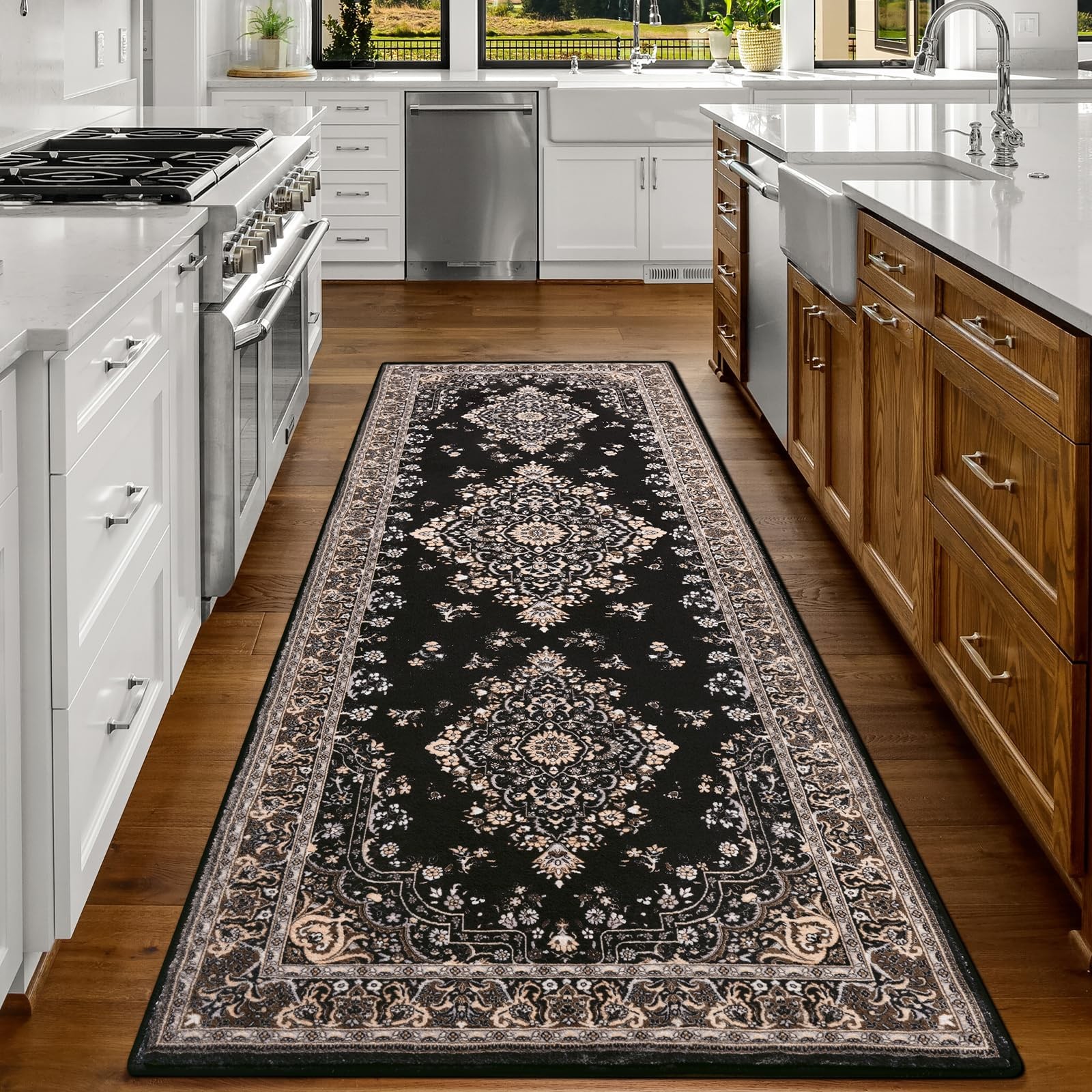 Vintage Runner Rug-2×6 Hallway Runner Rug for Entryway Non Slip Washable Bedr…