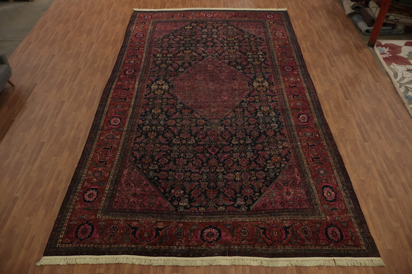 Palace Size Handmade Antique Rug 12×22 Vegetable Dye Pre-1900 Classic Carpet