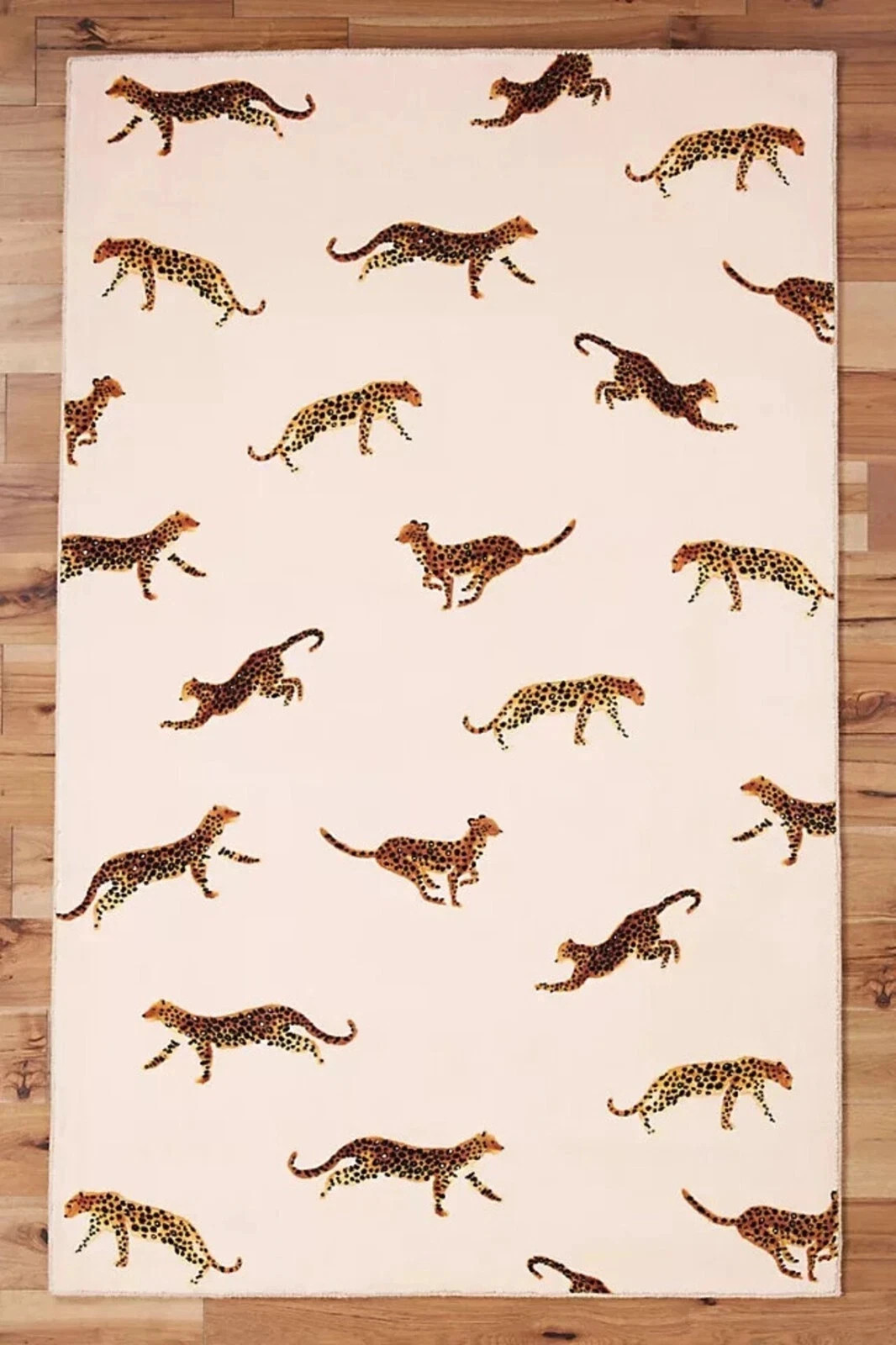 Hand Tufted Cheetah Rug Floral Rug Animal Print Rug Wool Area Rug 5×8 6×9 Rugs