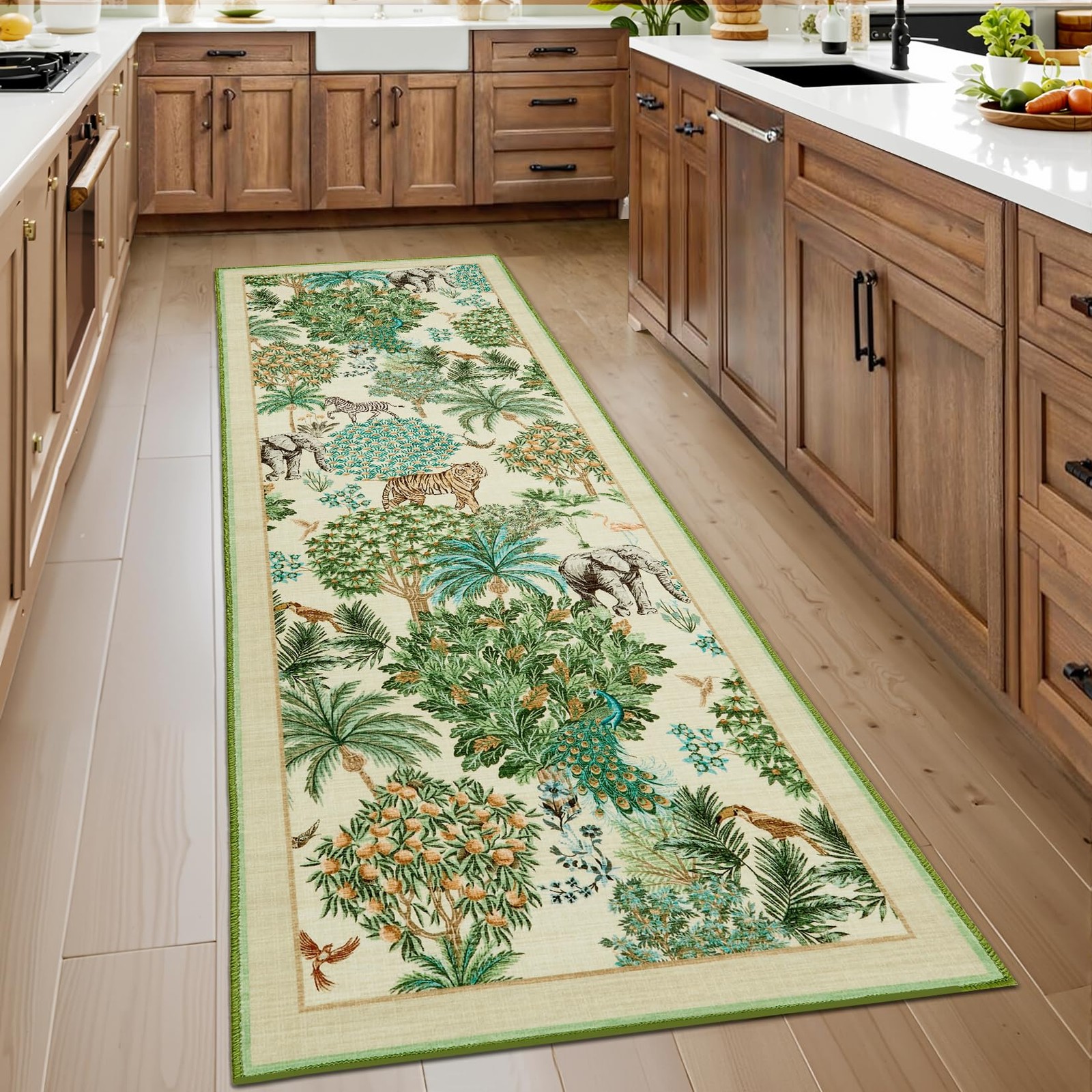 Jungle Rug 2×6 Kitchen Runner Rug Non Slip Washable Runners for Hallways, Ani…