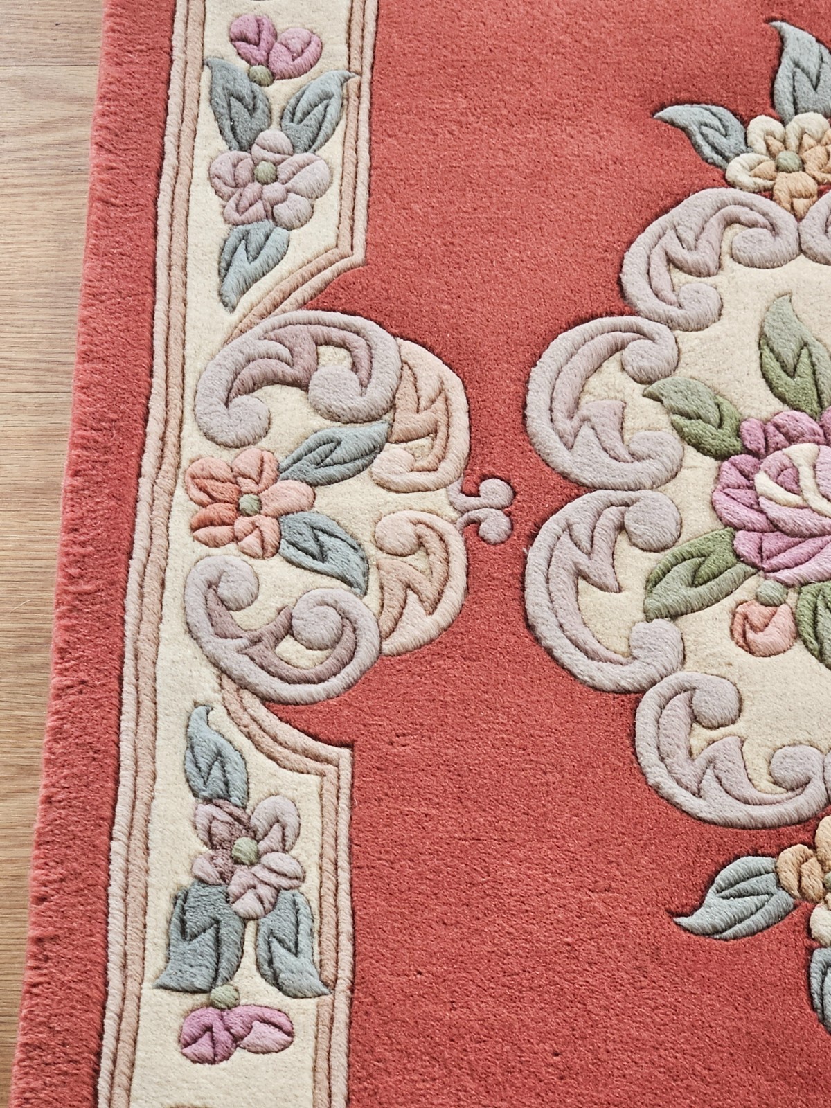 New Tags High Quality Hand Knotted Aubusson 90L Wool Rug 2’3″ x 4′ Tag $720.00