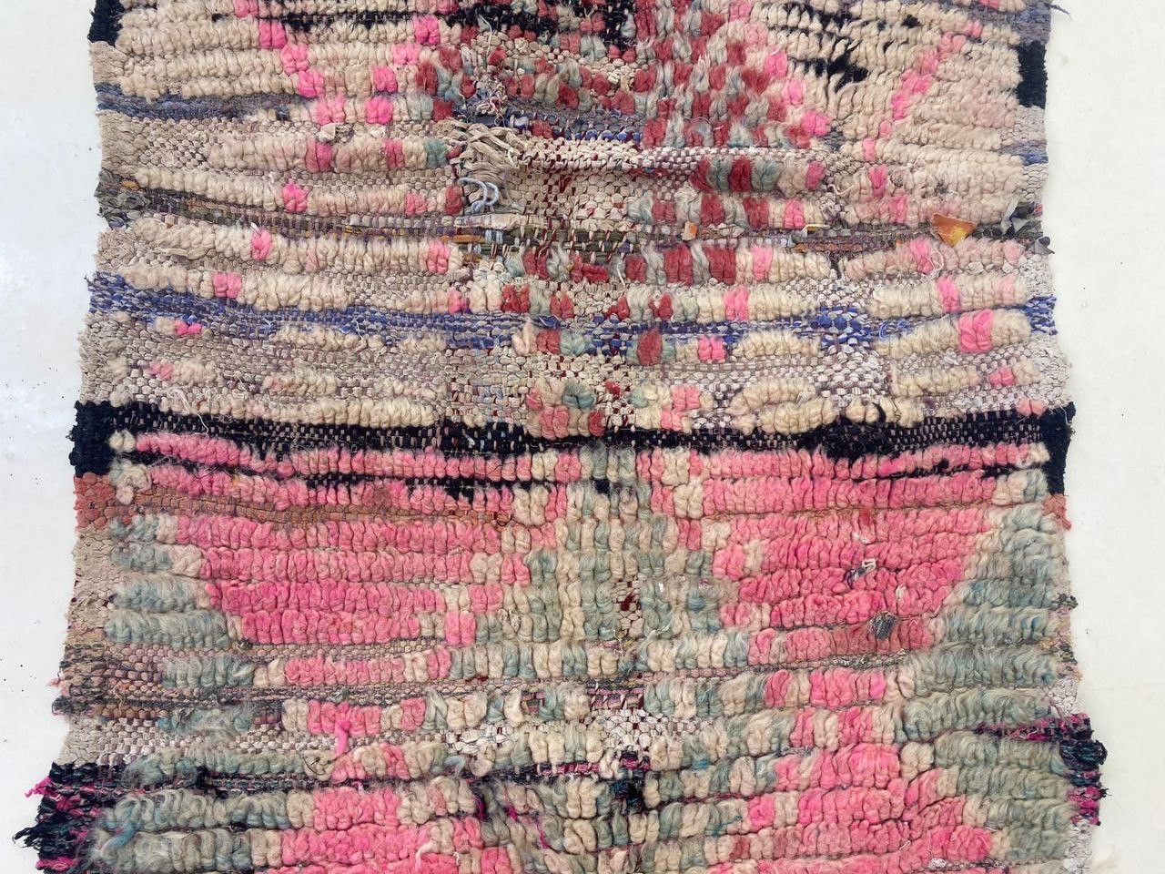 Moroccan Handmade Berber Wool Rug 1’9×6’9 Colorful Authentic Vintage Hallway Rug