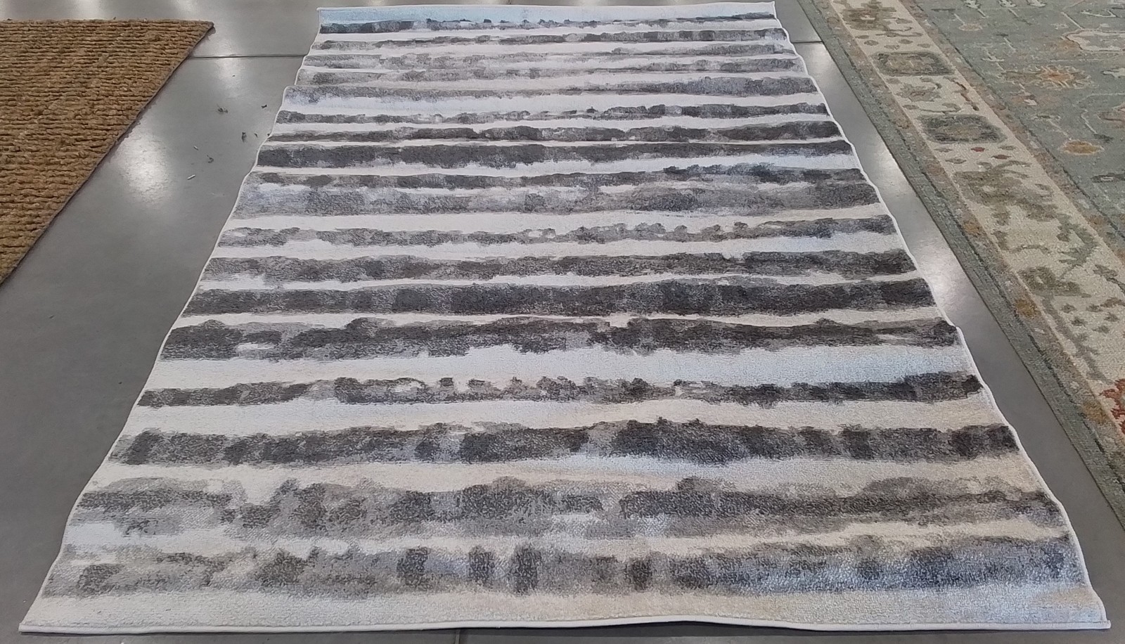 IVORY / CHARCOAL 6′-0″ x 9′-0″ Back Stain Rug Reduced Price 1172787485 ADR126N-6