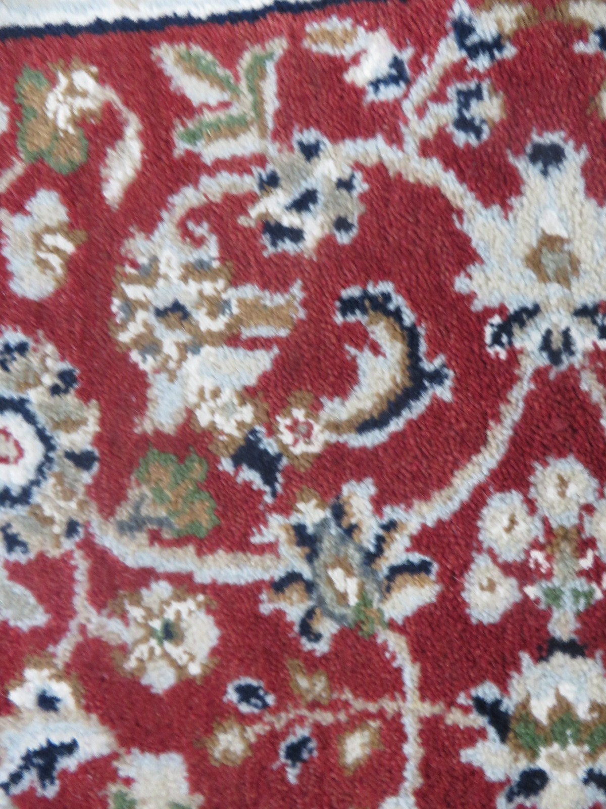 2’7 x 11’6 Runner Hand Knotted Red Nain With Silk Oriental Rug G14070