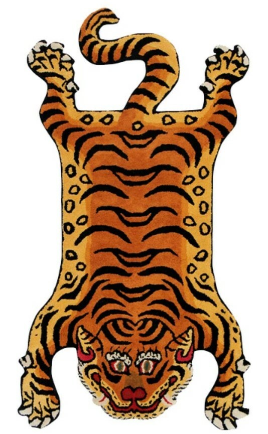 Tibetan Tiger Rug DTTR-02 S size W60XD100XH1.8cm PINK New from Japan F/S Fedex
