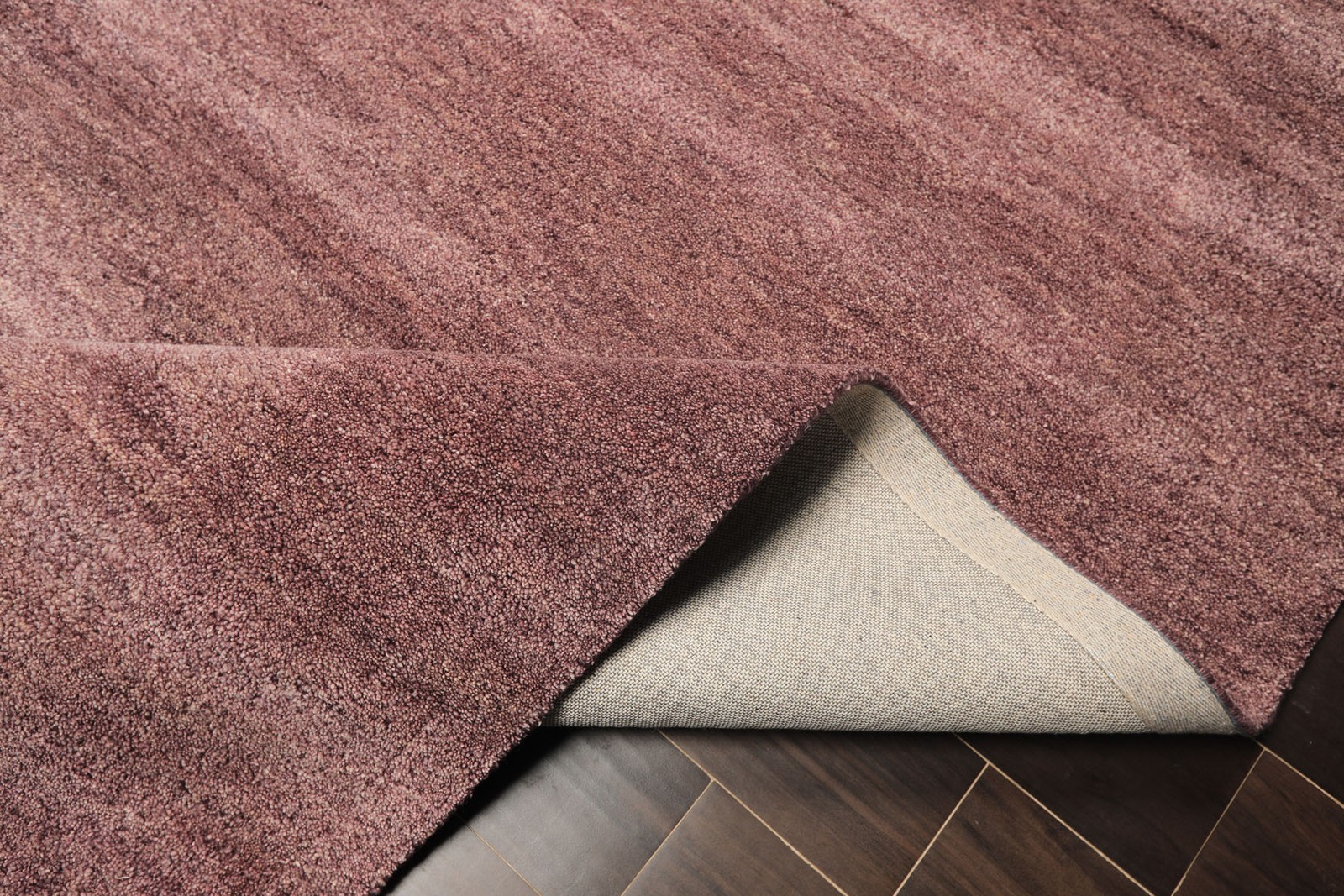 Multi Size Hand Woven 100% Wool Aubergine Modern Plush Pile Solid Area Rug