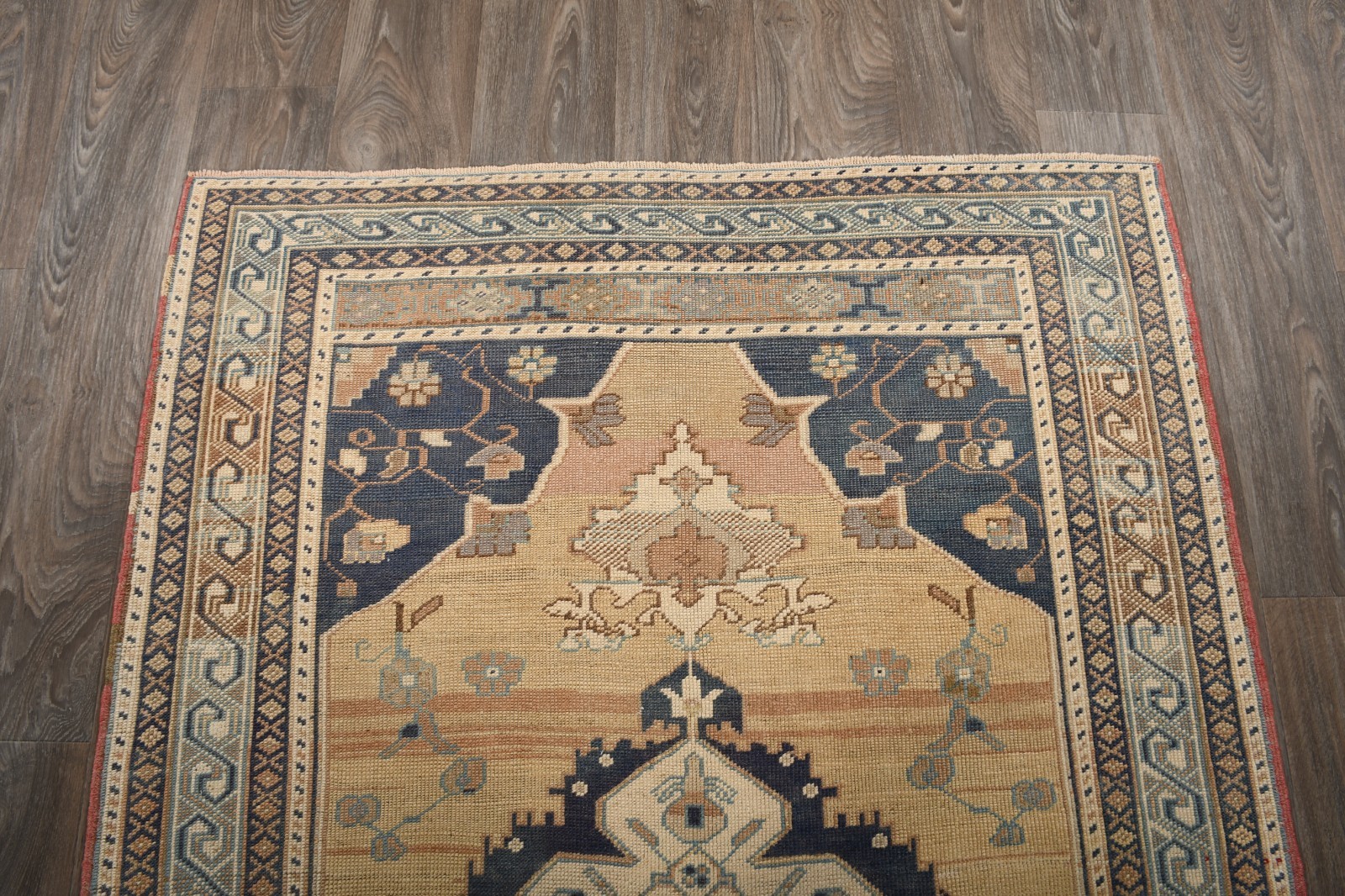 Beige Turkish Vintage Hereke Rug 4×8 Hand-Knotted Wool Carpet