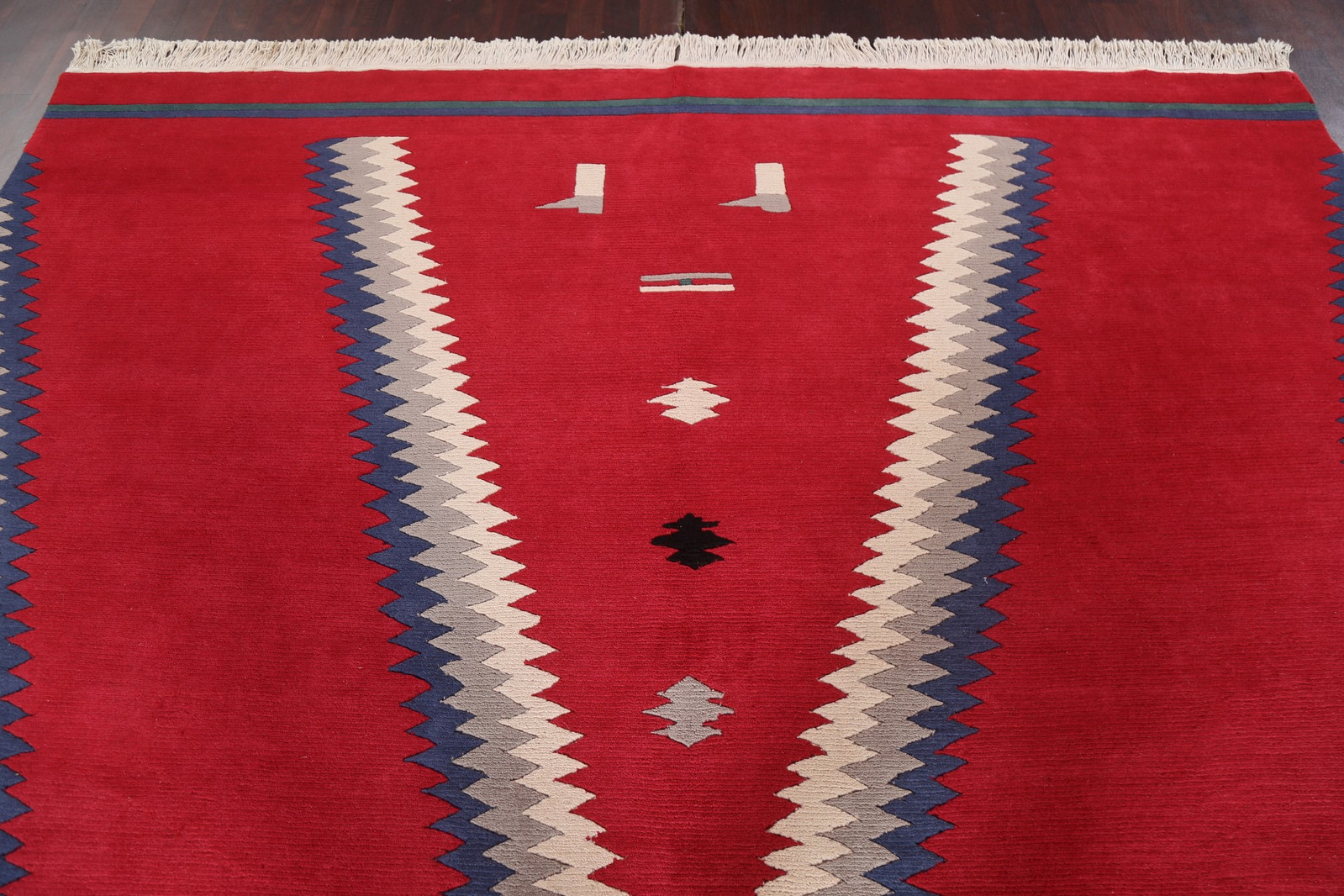 Handmade Red Modern Wool Carpet Vegetable Dye Nepalese Area Rug 9×12 Ft