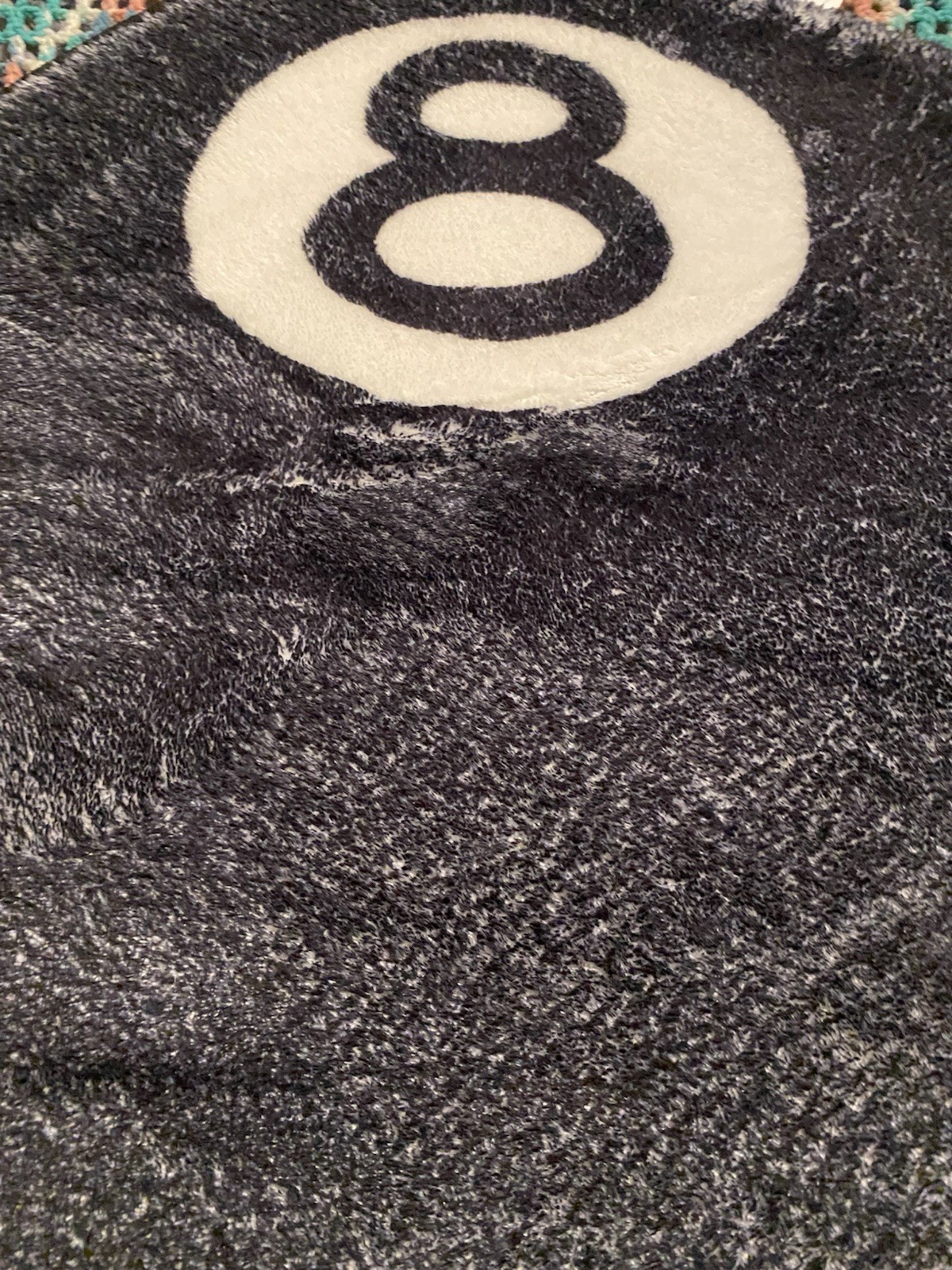 Custom Rug Eight Ball Round Black And White 29 Inches X 30 Inches Area Hip Hop