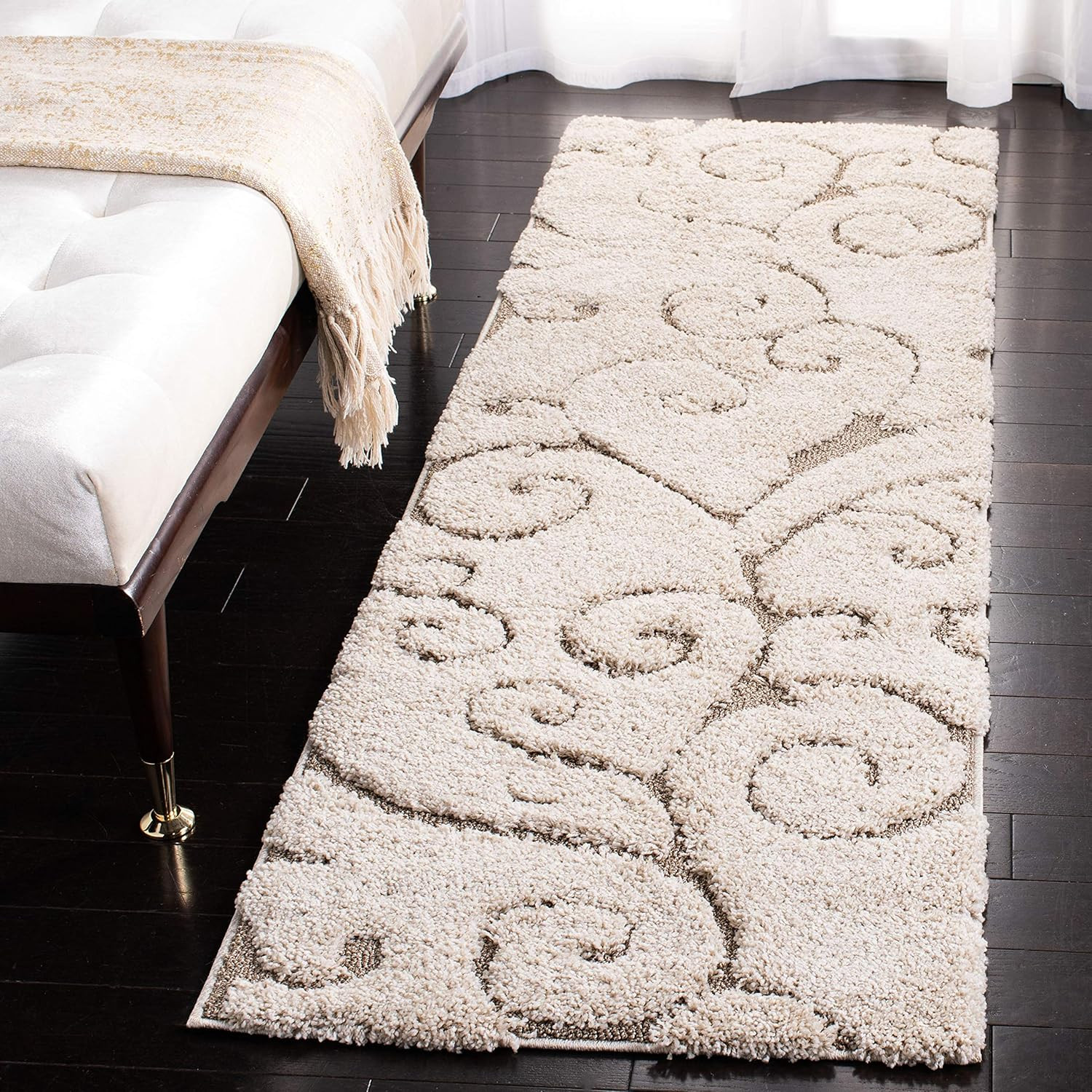 Florida Shag Runner Rug 2’3″ x 15′ – Cream & Beige, Non-Shedding, Easy Clean