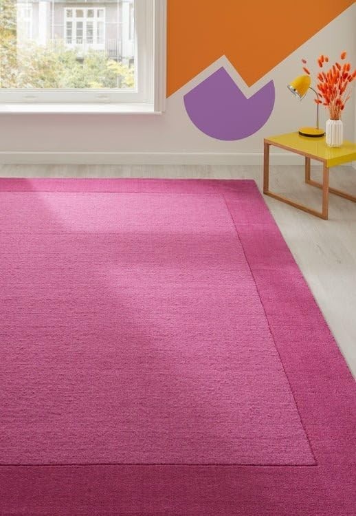 Pink & Blue Modern Plain Carpet Soft Living Room Bedroom Floor Area Rug