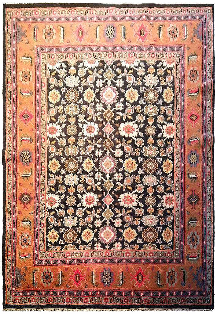 8′ x 10′ Hand-knotted Mahal Rug BLACK CORAL#F-5675