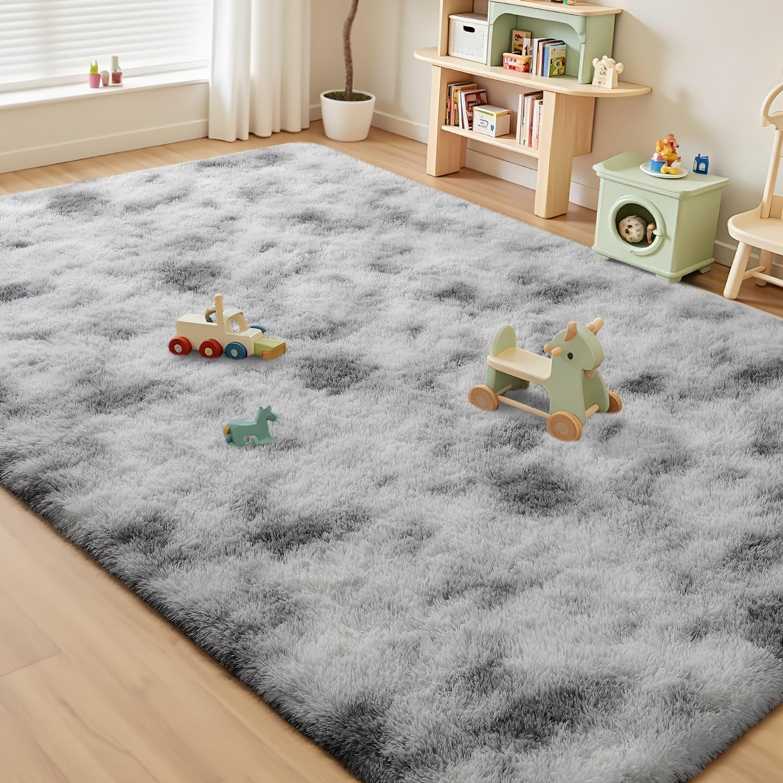 Modern Soft Fluffy Small Shaggy Rug for Bedroom Livingroom Dorm Kids Room Ind…