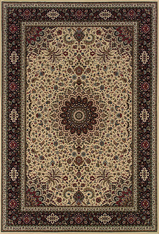 Ivory Medallion Synthetics Flowers Leaves Border Area Rug 095I8 – Aprx 4’x6′