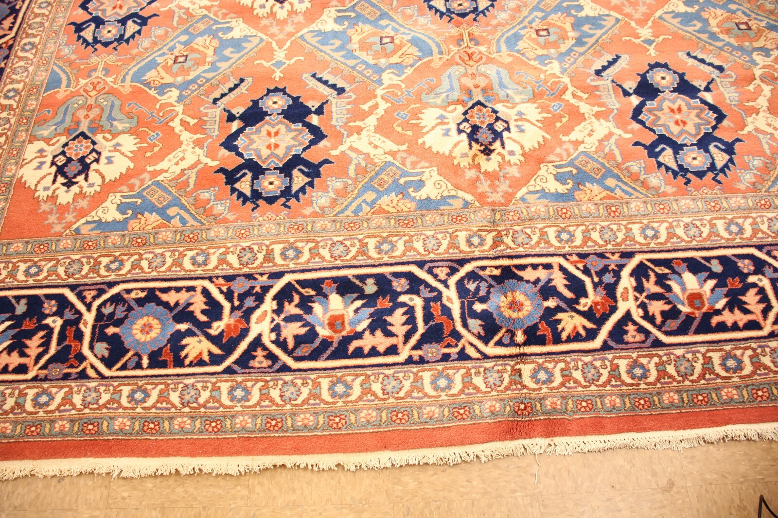 Heriz PersianDesign | 12’9″ x 19’10” Hand-Knotted Wool Rug | 1970’s | Vintage