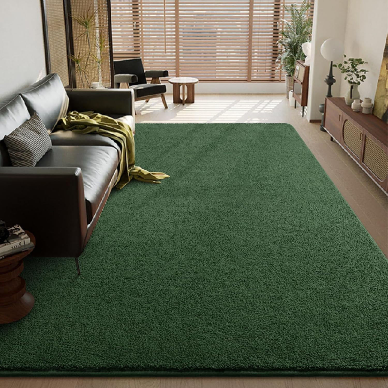Nuttumico Large Modern Area Rugs for Bedroom Living Room, 5X7 Feet Dark Green Ru