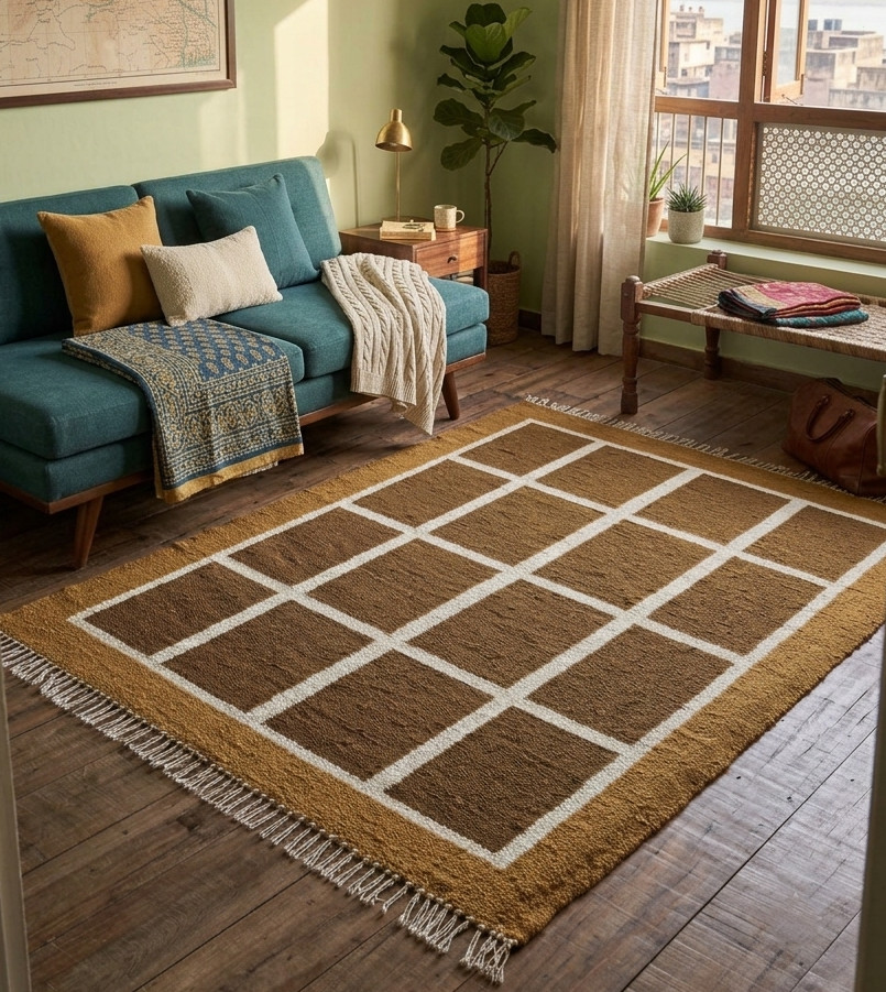 Swedish Flat Weave Rug Vintage Scandinavian Kilim Rug 5×8 Ft Home Décor