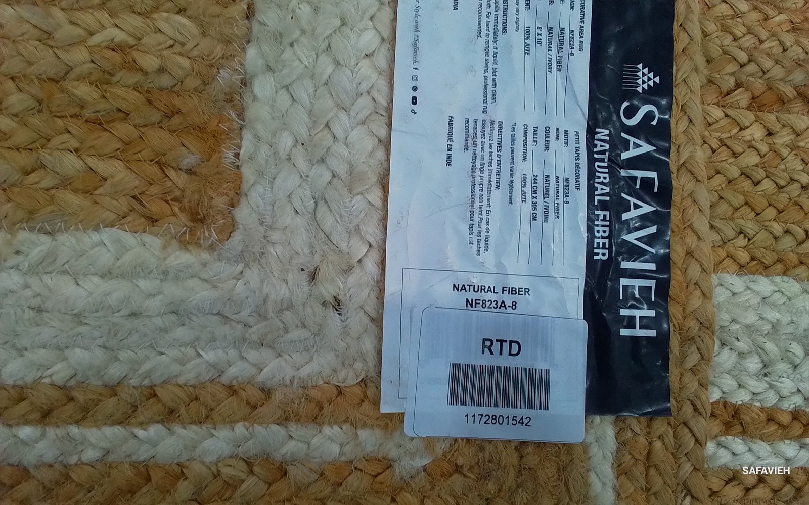 NATURAL / IVORY 8′-0″ x 10′-0″ Flaw in Rug, Reduced Price 1172801542 NF823A-8