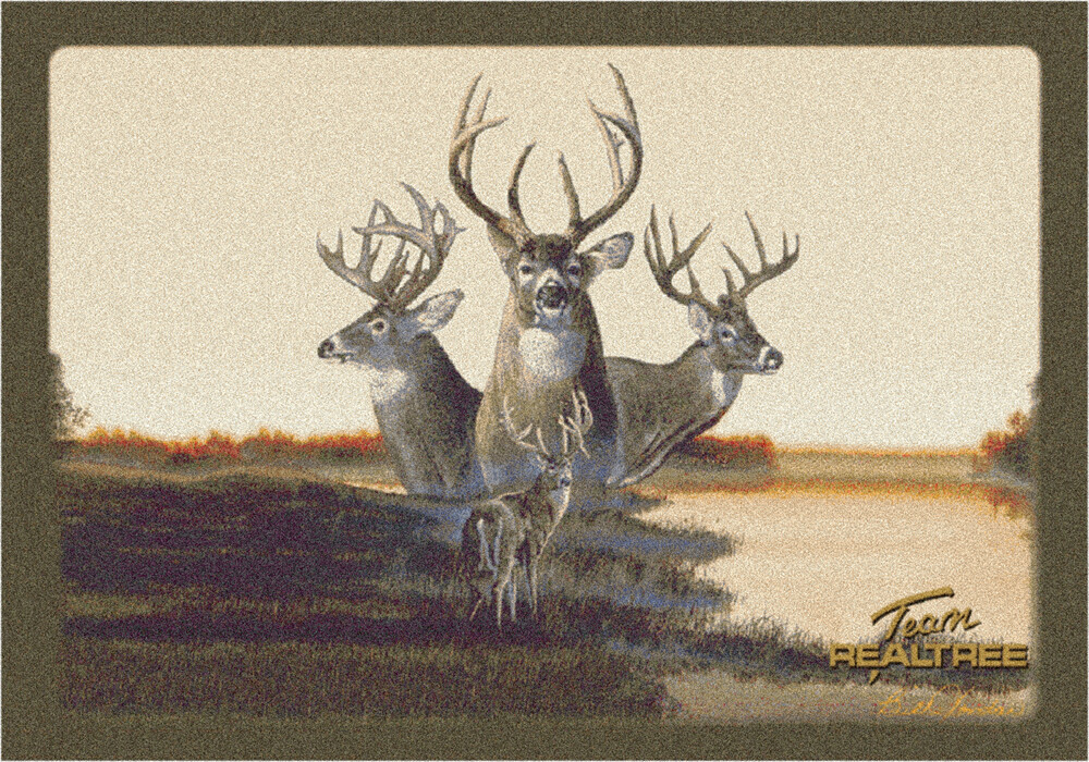 Milliken Ivory Trio Bucks Antlers Southwestern Area Rug Bordered Team Realtree 7