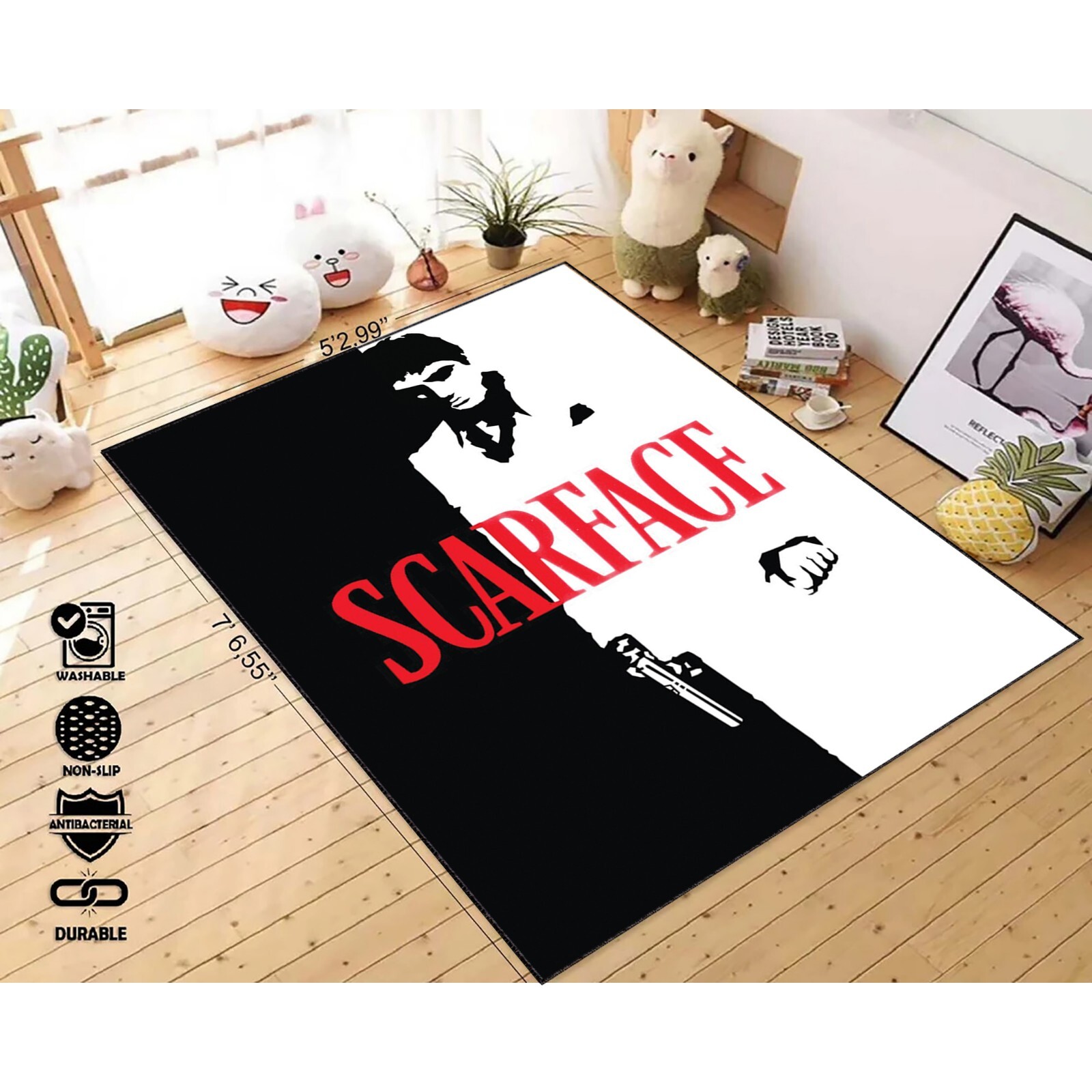 Scarface Rug, Fan Gift, Large and Small Size Rug, Tony Montana, Unisex Rug, Fan