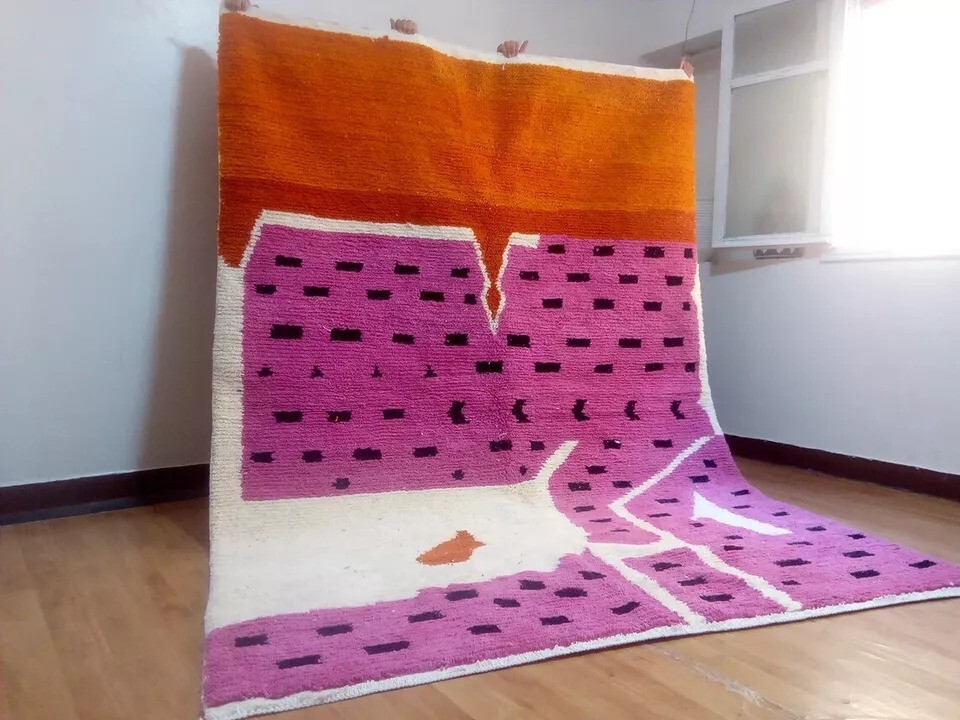 Latest moroccan Moroccan rug Hand knotted, Beni Ourain rug, all wool Bathroom