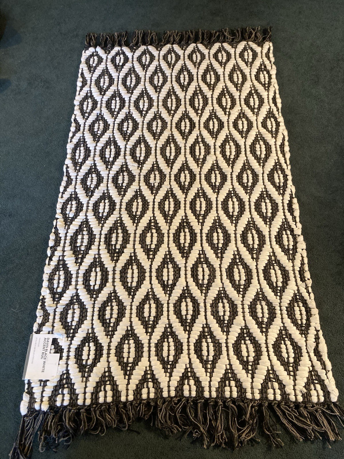 Hand Woven Davis Black And White Accent Rugs 27”x45”