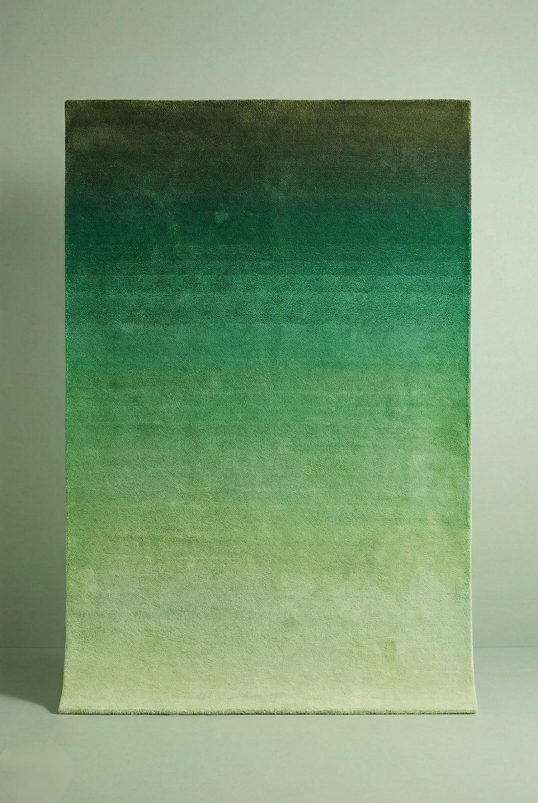 Green Ombre Hand Tufted Area Rug Emerald to Mint Gradient Wool Carpet Botanical