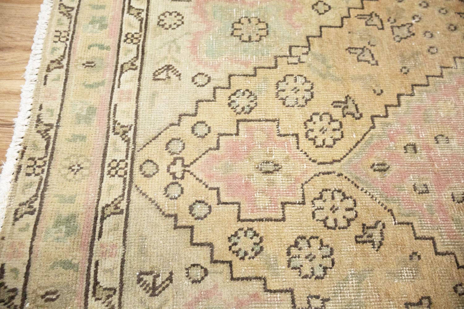 Semi-Antique Distressed Handmade Floral Oriental Wool Rug Entryway Carpet 3×5 Ft