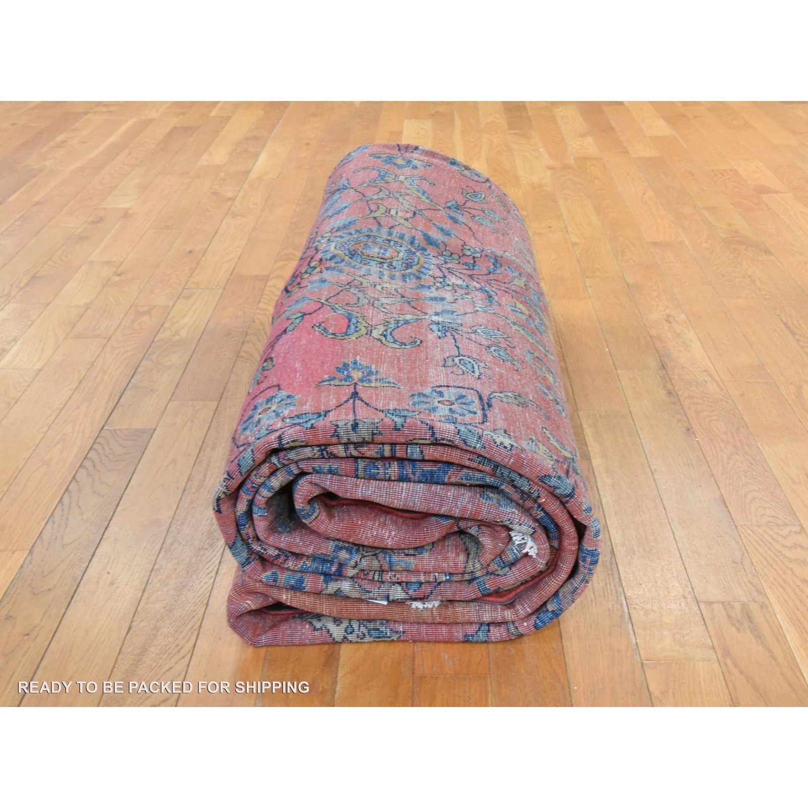 10’4″x14′ Chili Red Hand Knotted Rug Antique Zoroastrian Saroogh Pure Wool 78498