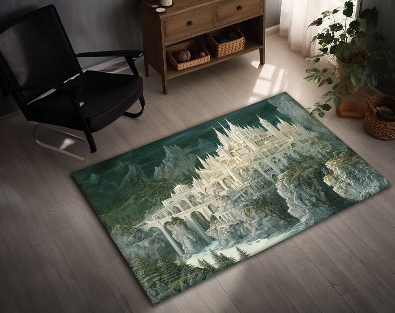 Movie Rug, Fantasy Rug, Gondor Pattern Rug, Lotr Rug, Living Room Rug, Gift For