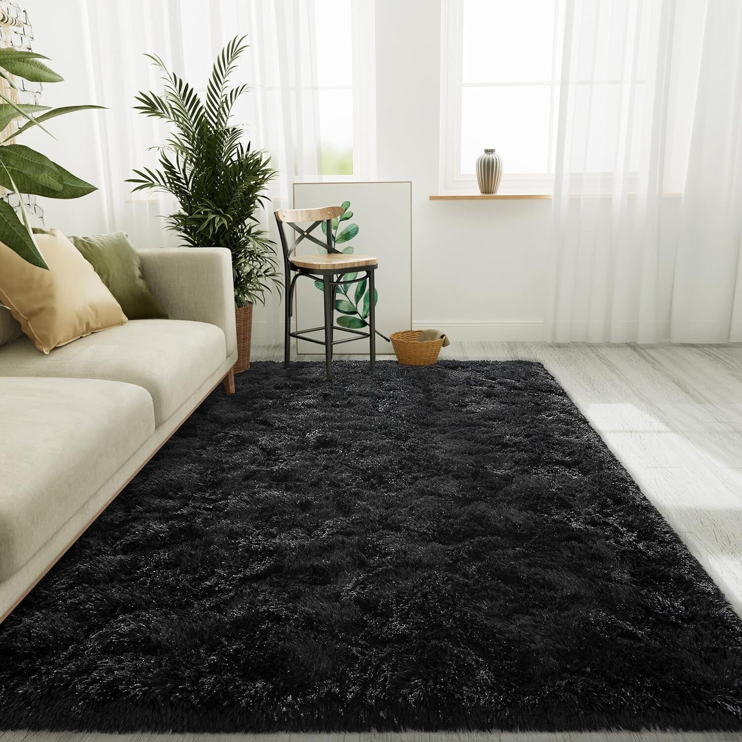 Ultra Soft Indoor Modern Area Rugs Fluffy Living Room Carpets for Children Be…