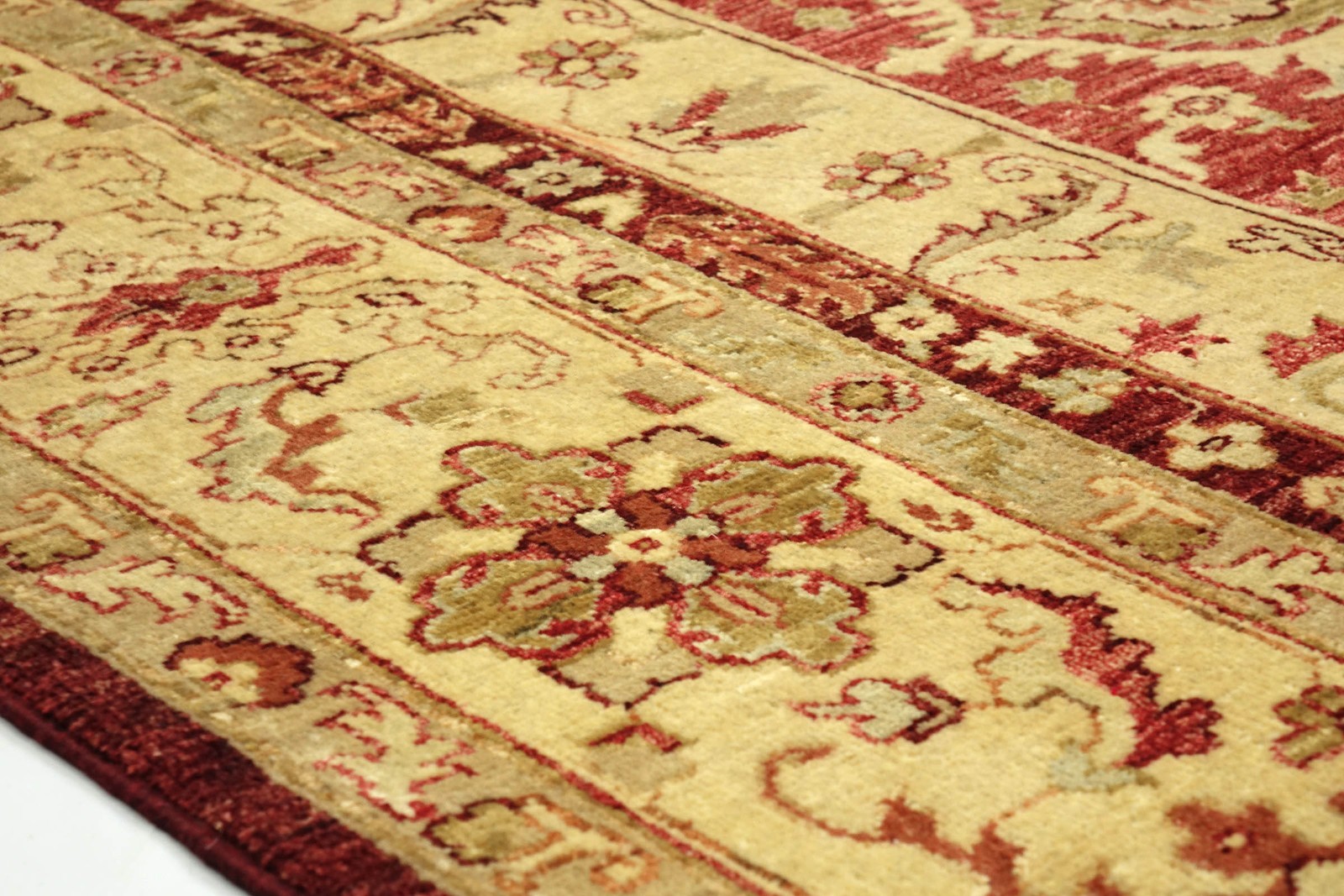 Afghan Chobi Ziegler Carpet Hand-knotted 200×300 Beige Medallion Wool