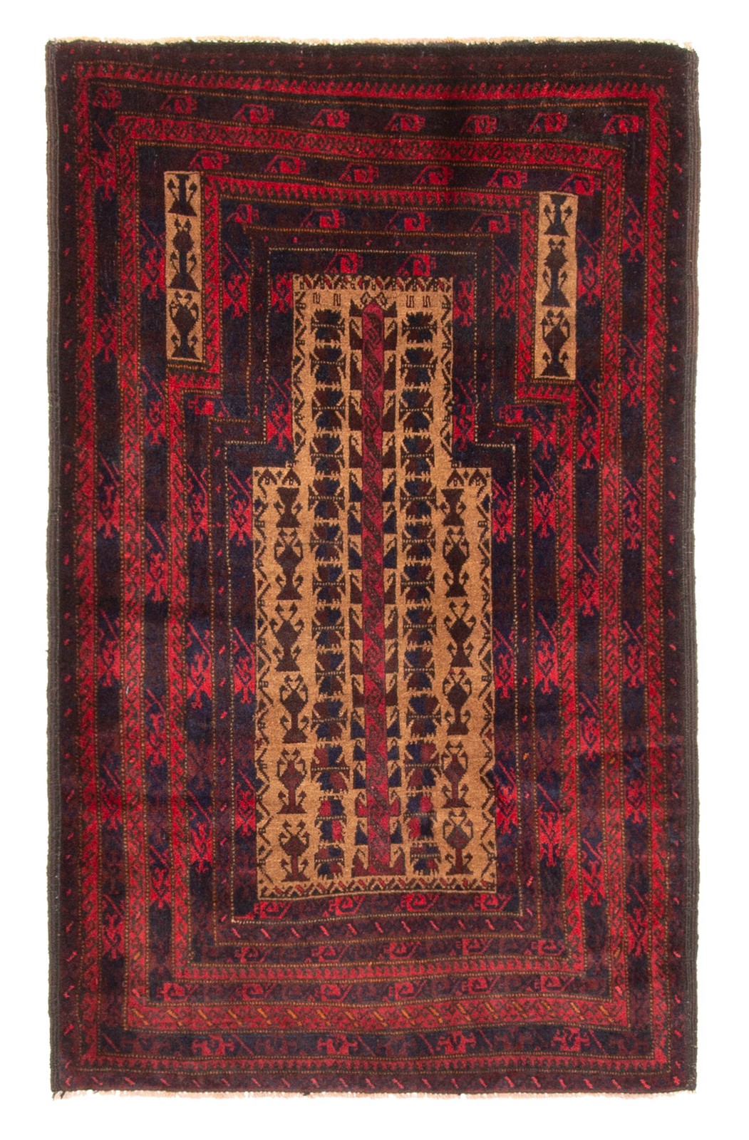 Vintage Traditional Hand-Knotted Area Rug 3’1″ x 5’1″ Oriental Wool Carpet