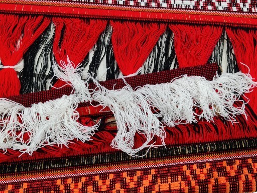 Loose Handwoven Runner Rug Living Room Ethnic Handmade Red Black