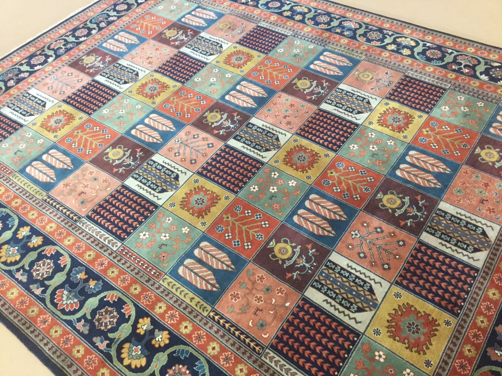 8′.0″ X 10′.3″ Multicolor Fine Geometric Oriental Area Rug Hand Knotted Wool