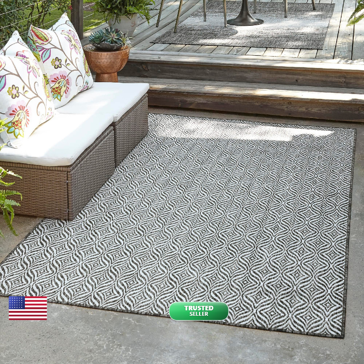 Unique Loom Outdoor Collection Area Rug – 6 1 X 9 Rectangle