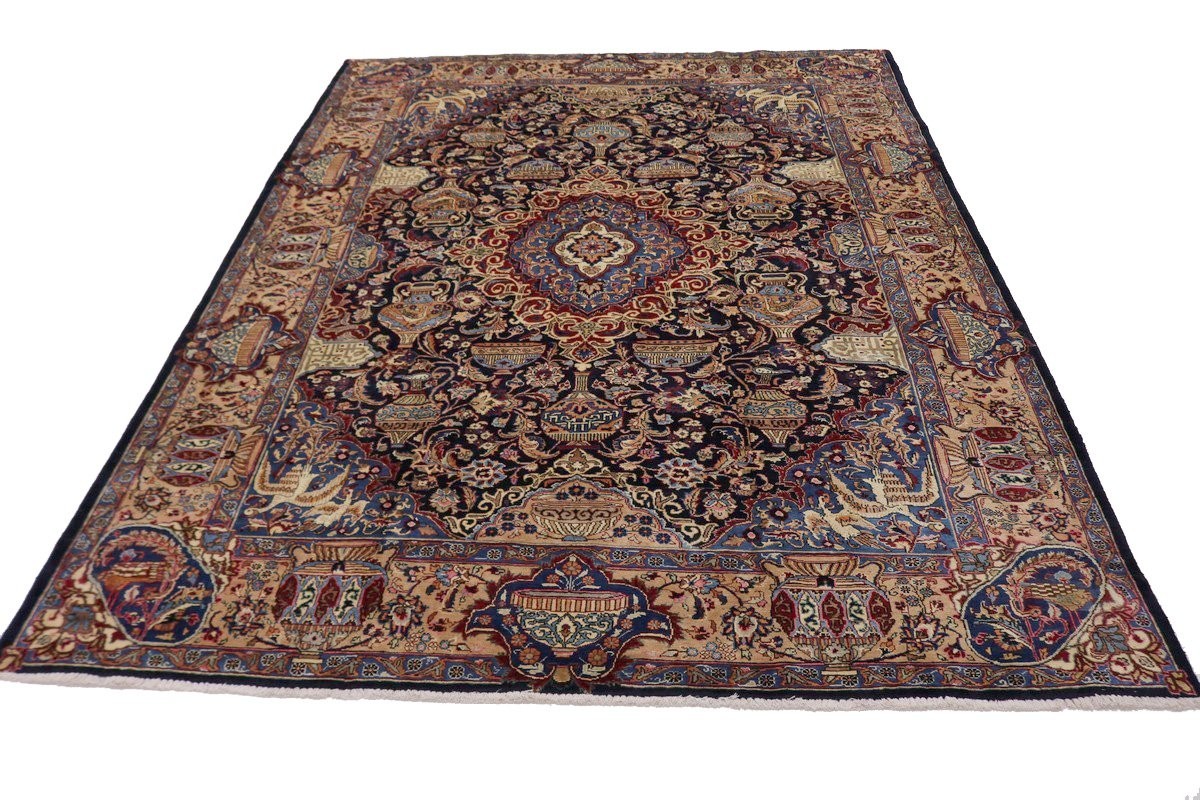 One-of-a-Kind Vintage Handmade Oriental Rug Thick Pile Pictorial Carpet 10X13 ft