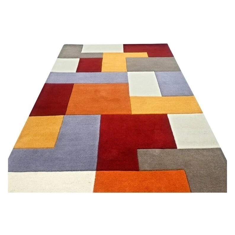 Hand-Tufted Wool Modern Geometric Rug 9×12 ft – Design, Handmade Area Rug