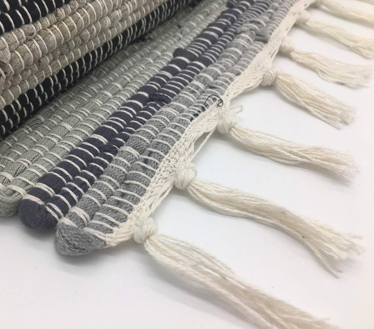 Chindi Rag Rug, Machine Washable Cotton Reversible Rag Rug Hand Woven Multi C…