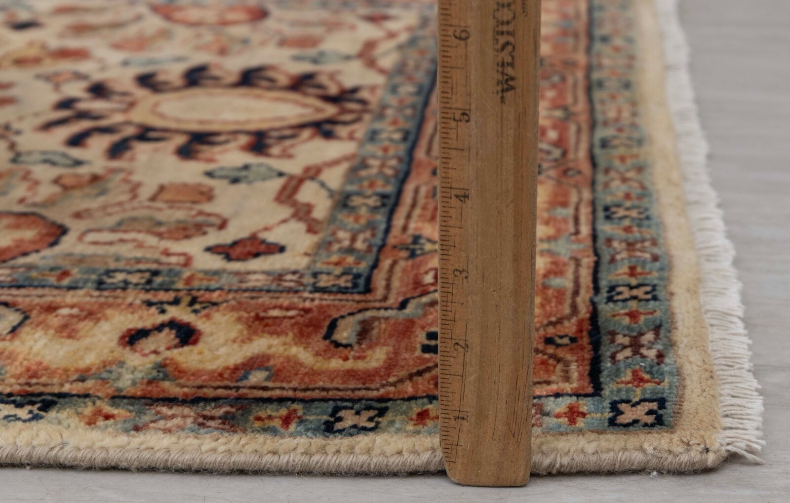 2.6×10 Runner Rug Cream Rust Fine Quality Floral Style Hand Knotted Wool Rug