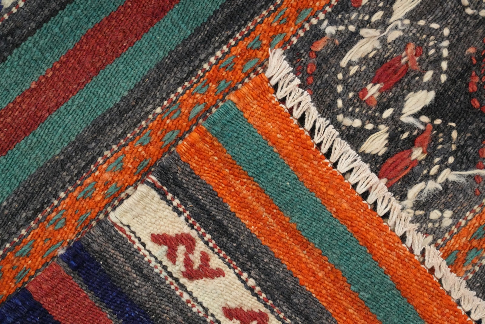 Kilim Turkish Area Rug 5×10 Oriental Flat-weave Vegetable Dye Striped Carpet