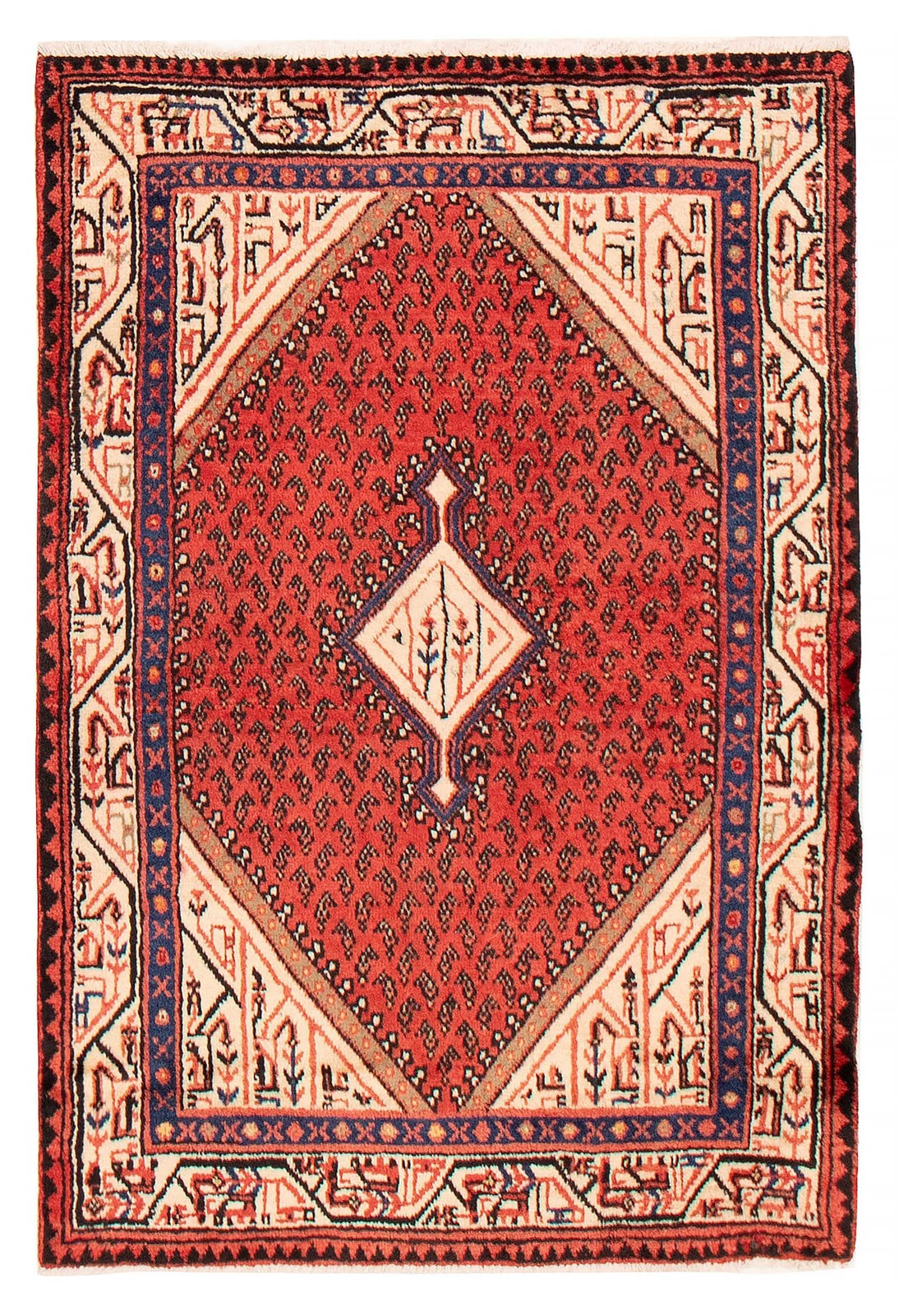 Traditional Vintage Hand-Knotted Area Rug 3’5″ x 4’11” Oriental Wool Carpet