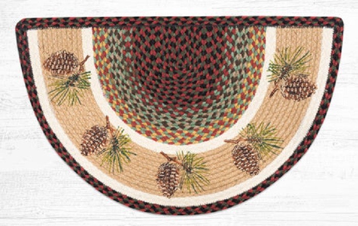 Pine Cone Pinecone Rug 18″ x 29″, Earth Rugs, Rustic Cabin Woods Country, Slice