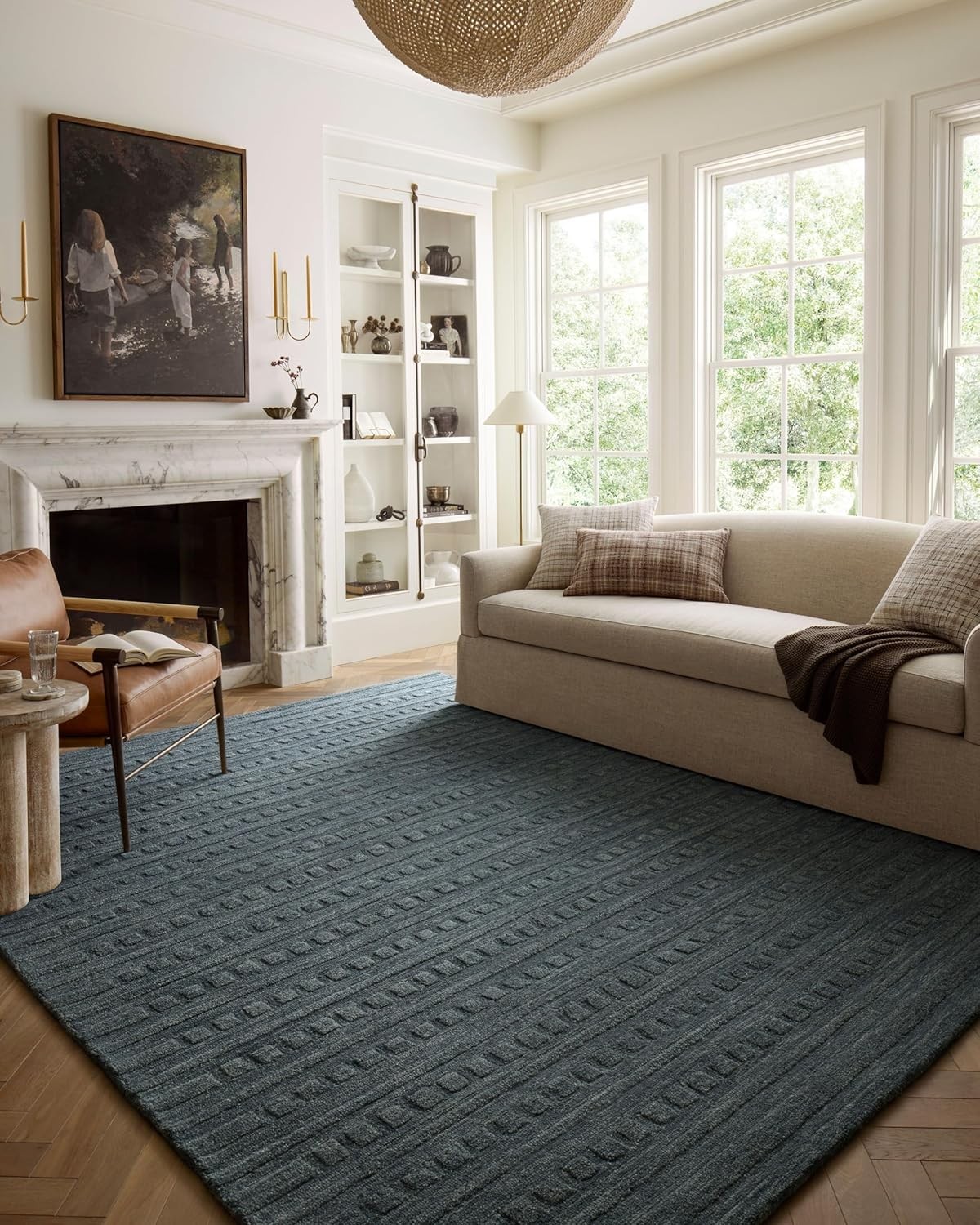 Loloi Chris Loves Julia Bradley Striped Runner Rug 2’6″ x 7’6″ TEAL