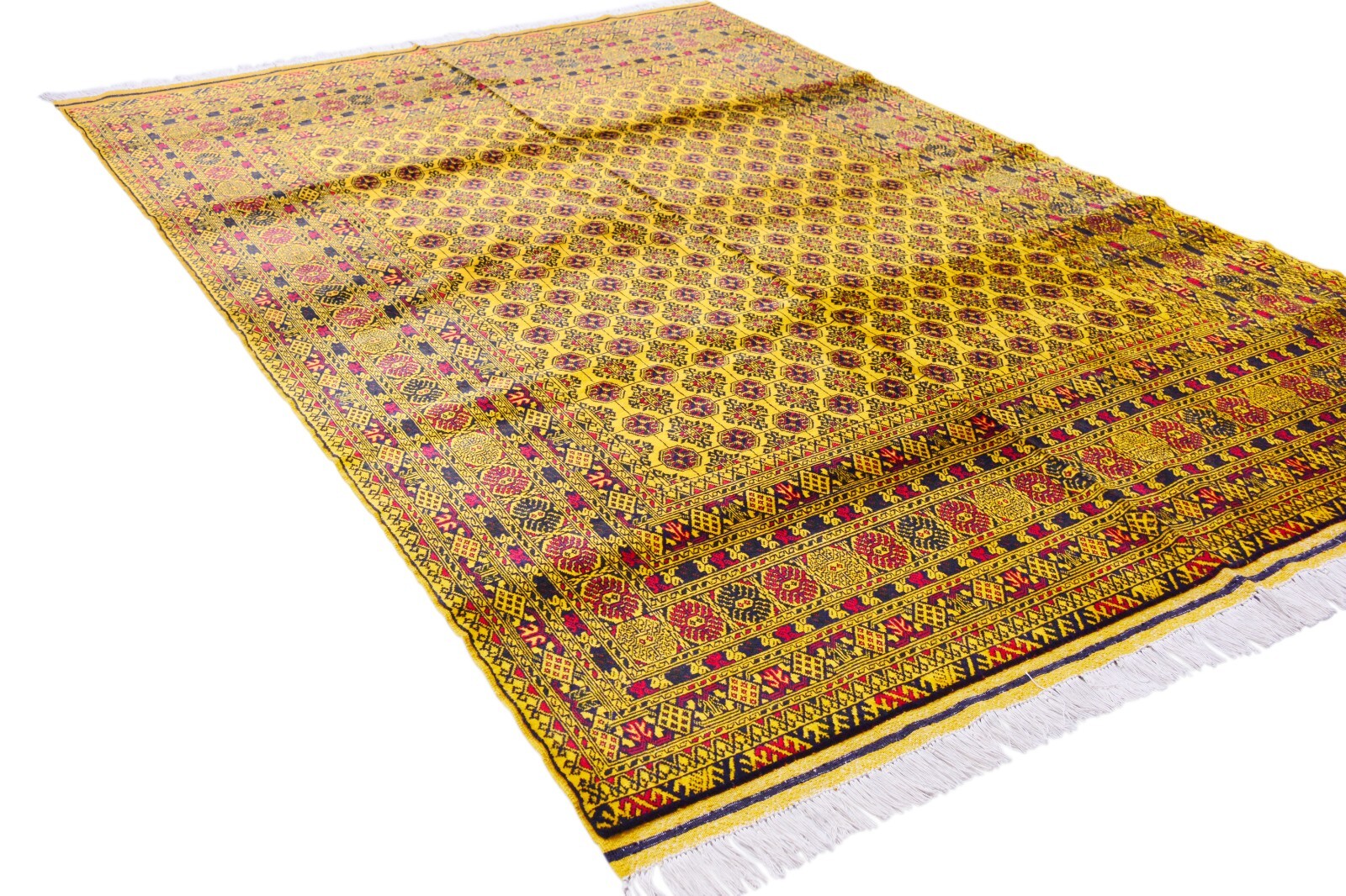 6x9ft Yellow Colored, Biljeck Rug, Wool, Hand made Afghan Area Rug | R311